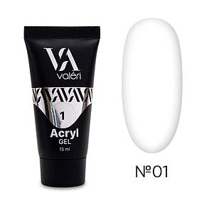 Акригель Valeri Gel Acryl №01 білий, 15 мл