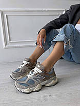 Жіночі Кросівки New Balance 9060 Blue Beige Brown / Нью Беланс 9060 Сині з Бежевим та Коричневим, фото 4