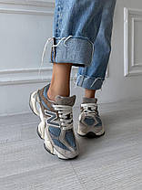 Жіночі Кросівки New Balance 9060 Blue Beige Brown / Нью Беланс 9060 Сині з Бежевим та Коричневим, фото 6