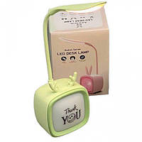 Аккумуляторная настольная лампа USB Hello, Зеленый /Детский настольный светильник-ночник на аккумуляторе Rove