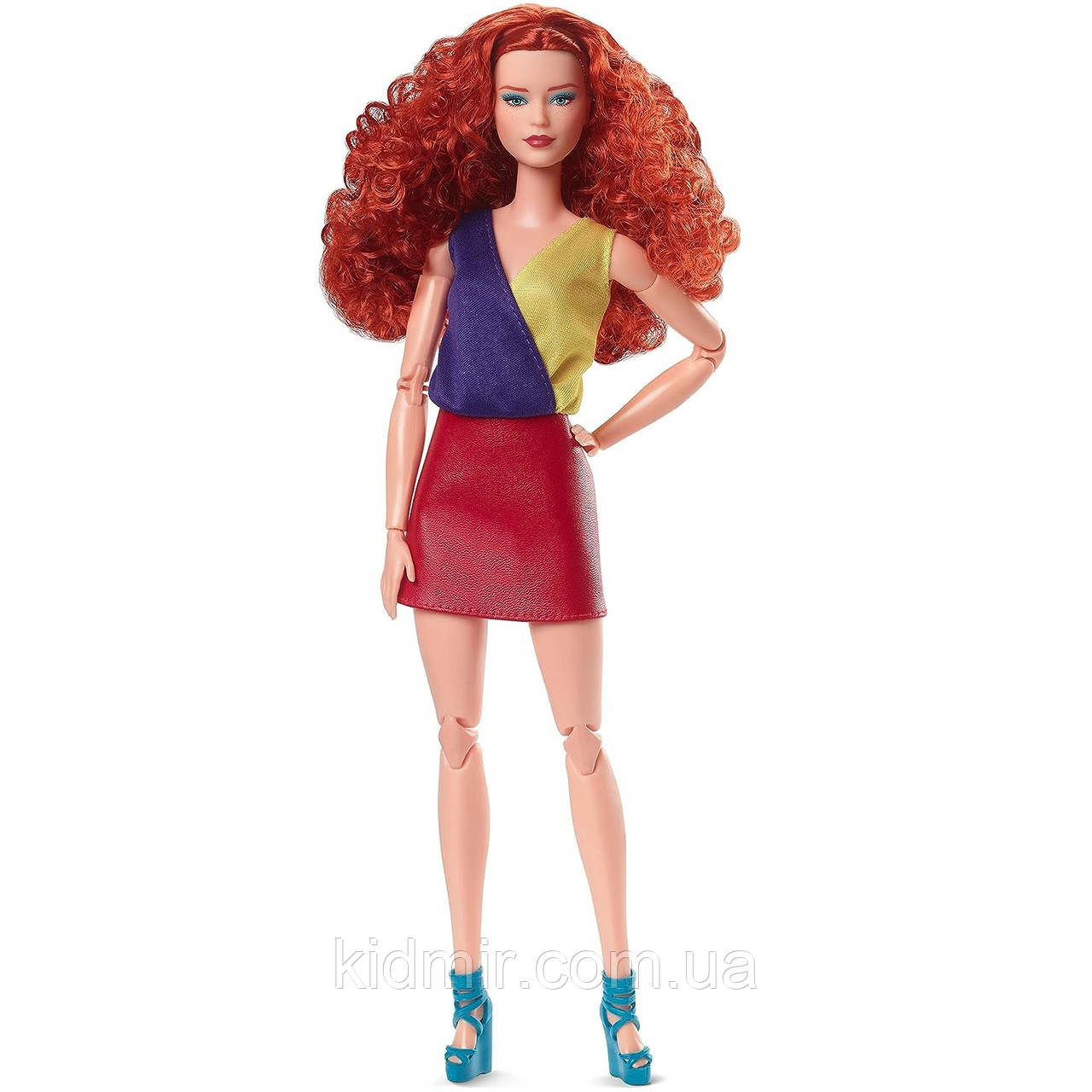 Лялька Барбі Руда з кучерявим волоссям Колор-блок Barbie Signature Looks HJW80