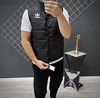 Модная повседневная дутая мужская жилетка adidas черного цвета, утепленный весенний жилет Адидас для парней