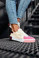 Puma Cali Basket White Pink Red Brown