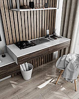 Письменный стол подвесной Gusar Т-222 1200x500х160 мм 16 мм Белый-Венге аруша