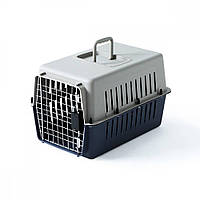 Переноска для кошек и собак Treaxy с Металлическими Креплениями и Дверью + Замок до 9 кг Gray KS, код: 7940078