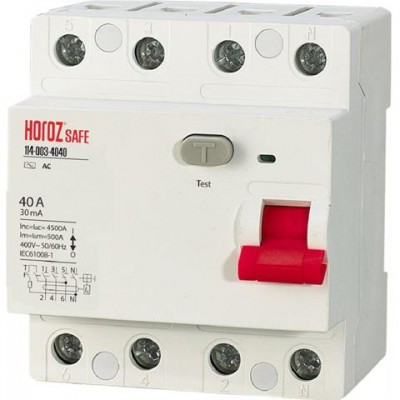 Диференційний автомат "SAFE" 40А 4P Код/Артикул 149 114-003-4040-010