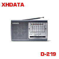 Радиоприемник Xhdata D219 FM/AM/SW, DSP чип, есть УКВ диапазон 64-108 МГЦ, на батарейках АА, есть вход 5V