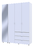 Шкаф для одежды Doros Гелар Белый 3ДСП/Дзеркало 155х49.5х203.4 (42002157)