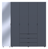 Шкаф для одежды Doros Гелар Графит 4ДСП/Зеркало 194х49.5х203.4 (42002161)