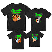 Комплект футболок черных Фэмили Лук Family Look для всей семьи Праздничная вечеринка. Собаки KS, код: 8380653