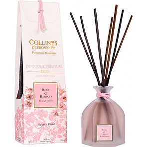 Ароматизатор для дому, Rose & Hibiscus (Троянда та гібіскус) аромадифузор Collines de Provence, 100 мл