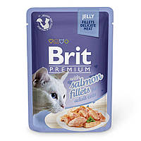 Влажный корм Brit Premium Cat Salmon Fillets Jelly pouch (филе лосося в желе) для кошек 85 г CT, код: 7568027
