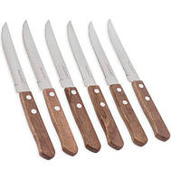 Набір 6 столових стейкових ножів Kamille Natural Treasure з дерев'яними ручками HomeDreams