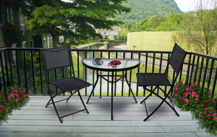 Комплект садовой мебели на балкон Jumi полукруглый стол и 2 стулья ...