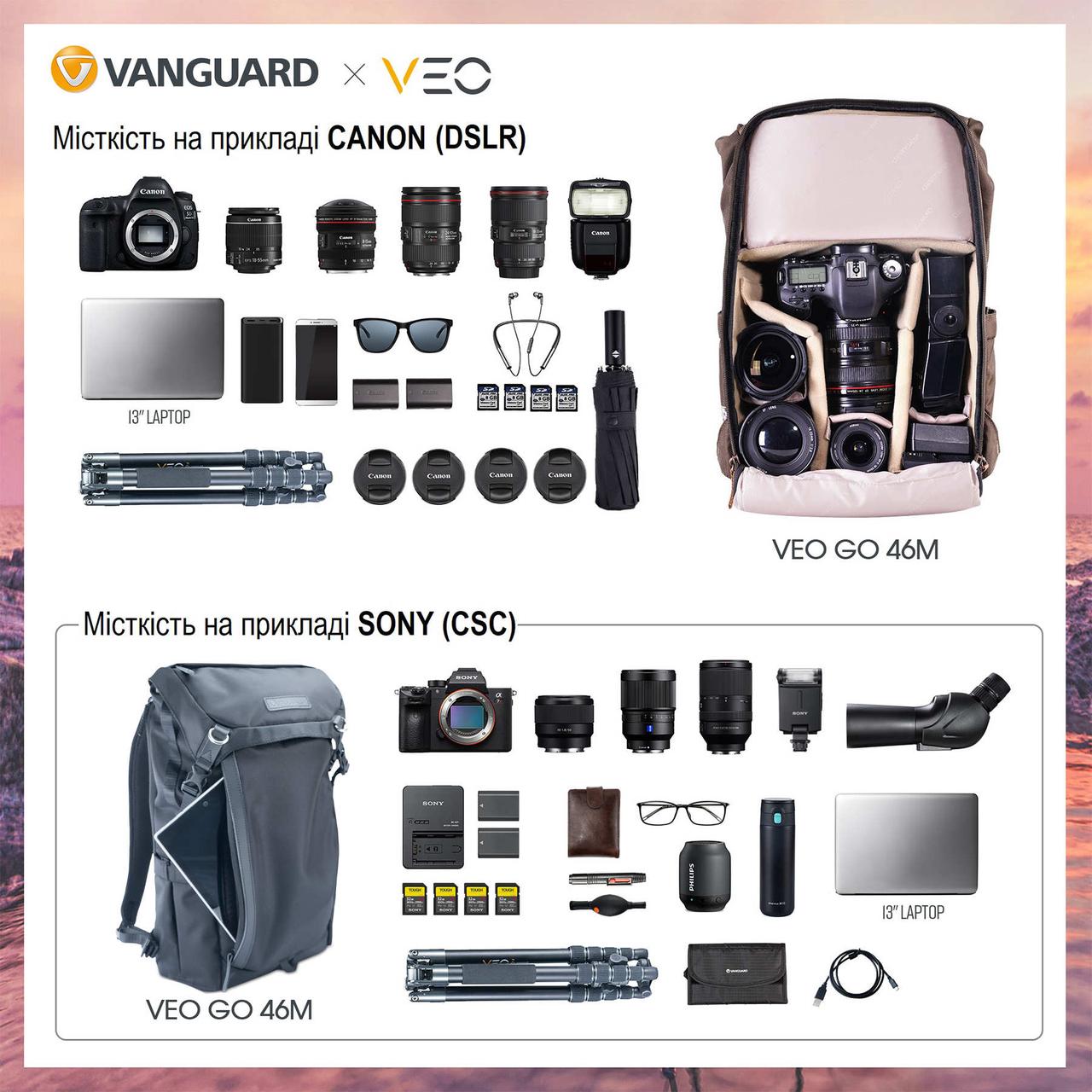 Рюкзак Vanguard VEO GO 46M Black (VEO GO 46M BK) PRO_4332 - фото 8 - id-p2150160033