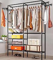 Вешалка для пальто и одежды 12-Трубка MultiFunctional Coat Rack / CR108 (108*36*175см /черный) (6шт)