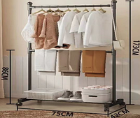 Вешалка для одежды Clothes Rack Up (173*86*74,2см/Черный/5ШАР) / ART-5055 (16шт)