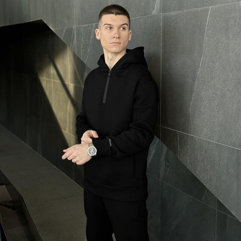 Базове худі Pobedov Concord (тринитка) чорного кольору