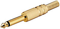 Штекер Goobay FreeEnd-Jack 6.3mm M конектор Mono Metal CableProt золотистий (75.01.1024) ZK, код: 7455636