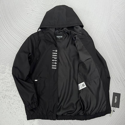 Куртка вітровка спортивна чоловіча TRAPSTAR чорна вітровка чоловіча з капюшоном легка на весну-осінь, фото 2