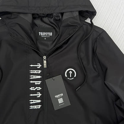 Куртка вітровка спортивна чоловіча TRAPSTAR чорна вітровка чоловіча з капюшоном легка на весну-осінь, фото 5