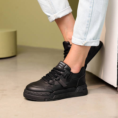 Кеды мужские кожаные спортивные кеды черные демисезонные кроссы Toywo ...