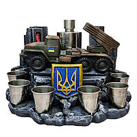 Оригинальный подарок офицеру солдату, патриотический сувенир на военную тематику подставка "БМ-21 Град" №2 pdr
