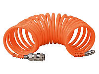 Шланг пневматический спиральный PE 15 атм 5,5х8 мм 10 м MASTERTOOL Оранжевый (2000002822936)