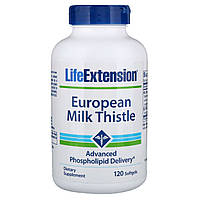 Силимарин (Расторопша) European Milk Thistle Life Extension 120 желатиновых капсул NC, код: 1878347