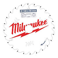 Диск пильный MILWAUKEE, Ø190/30мм, 24 зуб.