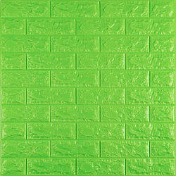 Декоративна 3D панель самоклейка під цеглу Зелений 700х770х5мм (013-7)