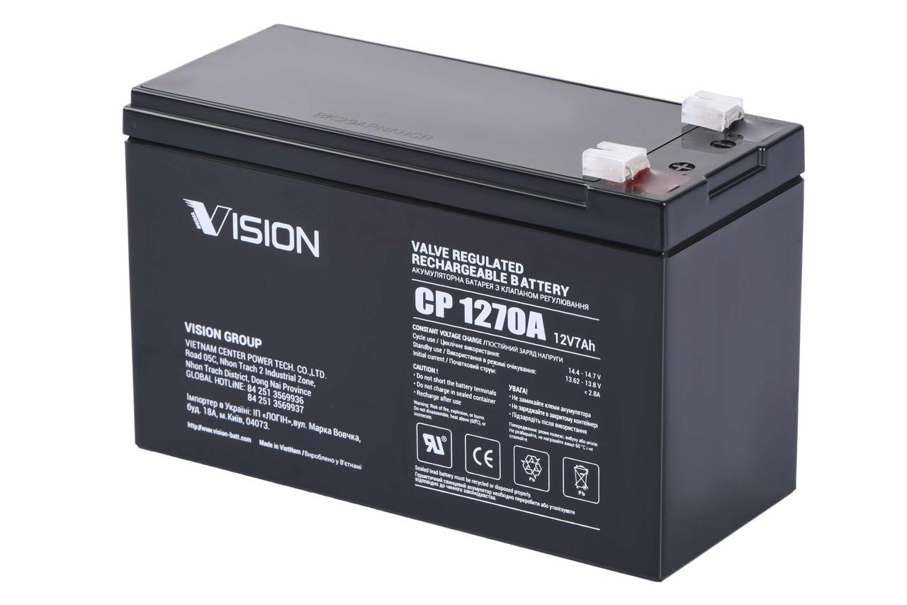 Акумуляторна батарея Vision CP, 12В, 7.0А•год, AGM