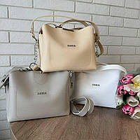 Женская мини сумочка стиль Зара, яркая сумка на плечо стиль Zara серая белая молочная Dshop
