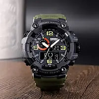 Тактические часы Skmei 1520 ARMY GREEN камуфляжные наручные мужские противоударные