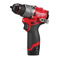 Дрель-шуруповерт аккумуляторный MILWAUKEE, M12 FDD2-202X, 37Нм (+ заряд.устройство, 2 акум.Х 2Ач, HDкейс)