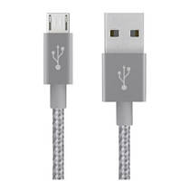 Кабель Mixit Metallic Belkin USB - micro USB (M/M), 3 м, Grey (F2CU021bt10-GRY) SV