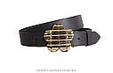 Жіночий ремінь з натуральної шкіри blx90387 чорний, фото 3