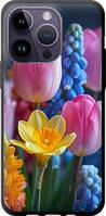 ТПУ чехол с микрофиброй на iPhone 14 Pro Max Весенние цветы