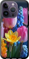 ТПУ чехол с микрофиброй на iPhone 14 Pro Весенние цветы