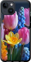 ТПУ чехол с микрофиброй на iPhone 14 Весенние цветы