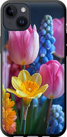 ТПУ чехол с микрофиброй на iPhone 14 Plus Весенние цветы