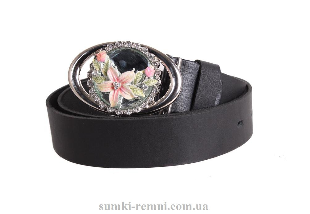 Жіночий ремінь з натуральної шкіри blx90389 чорний, фото 1