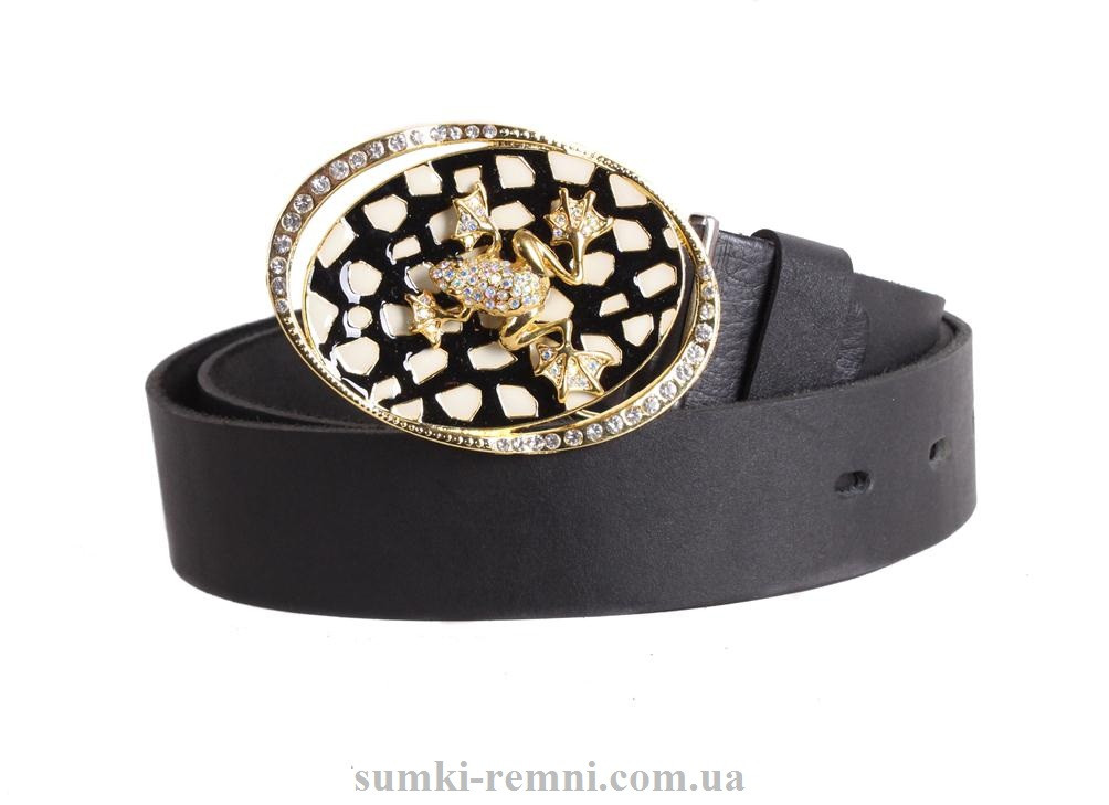 Жіночий ремінь з натуральної шкіри blx90392 чорний, фото 1