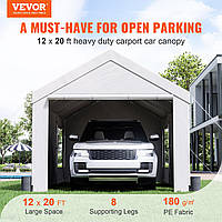 Палатка-гараж VEVOR 3,7 x 6 x 2,96 м Палатка-гараж из полиэтилена с двухсторонним покрытием 180 г/м² и