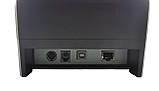Принтер чеків Xprinter XP-T839L LAN Ethernet+USB 80мм, обріз, чорний, фото 3