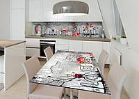 Наклейка 3Д виниловая на стол Zatarga «Красивый хэндмейд» 650х1200 мм для домов, квартир, столов, кофейн, кафе