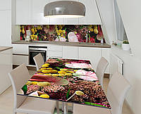 Наклейка 3Д виниловая на стол Zatarga «Цветочная композиция» 600х1200 мм для домов, квартир, столов, кофейн,