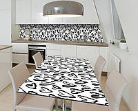 Наклейка 3Д виниловая на стол Zatarga «Графитовое сердце» 650х1200 мм для домов, квартир, столов, кофейн, кафе