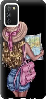 ТПУ чехол с микрофиброй на Samsung Galaxy A02s A025F Девушка с картой