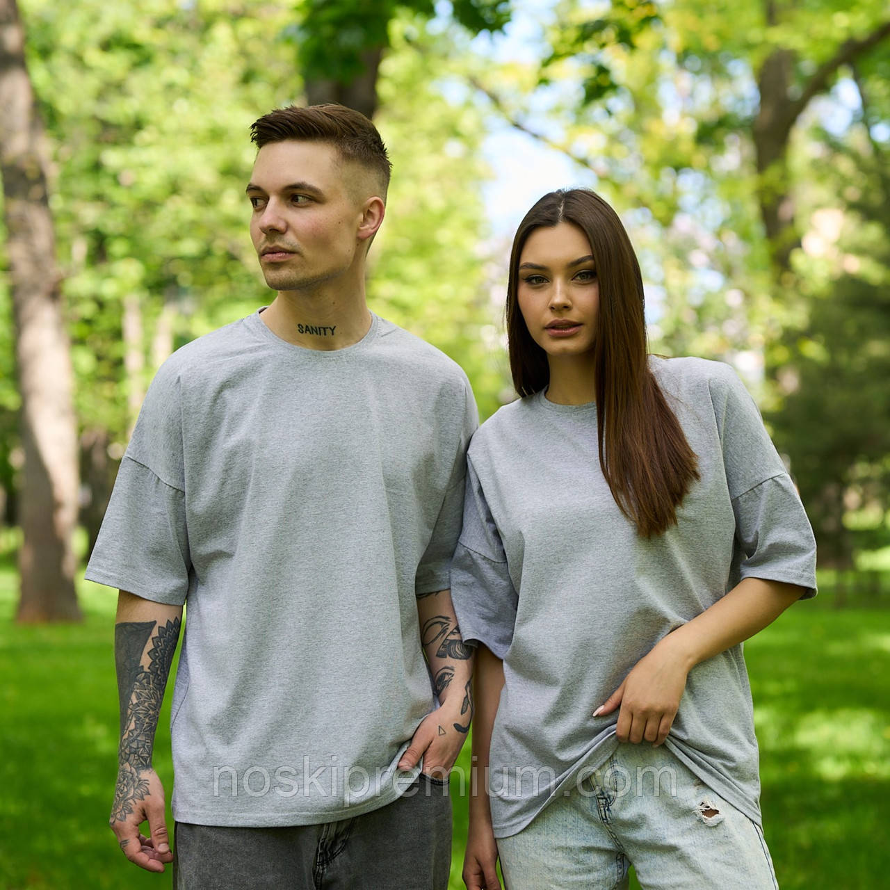 Футболка оверсайз Premium, Україна, світло-сіра, 010513, фото 1